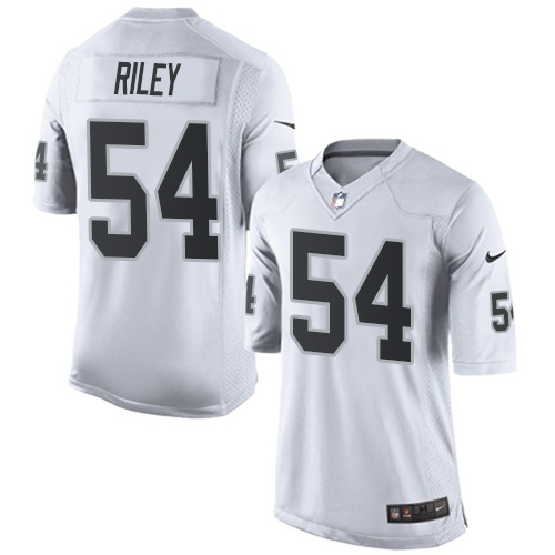 Youth Elite Perry Riley Nike Jersey White Road - #54 NFL Oakland Raiders